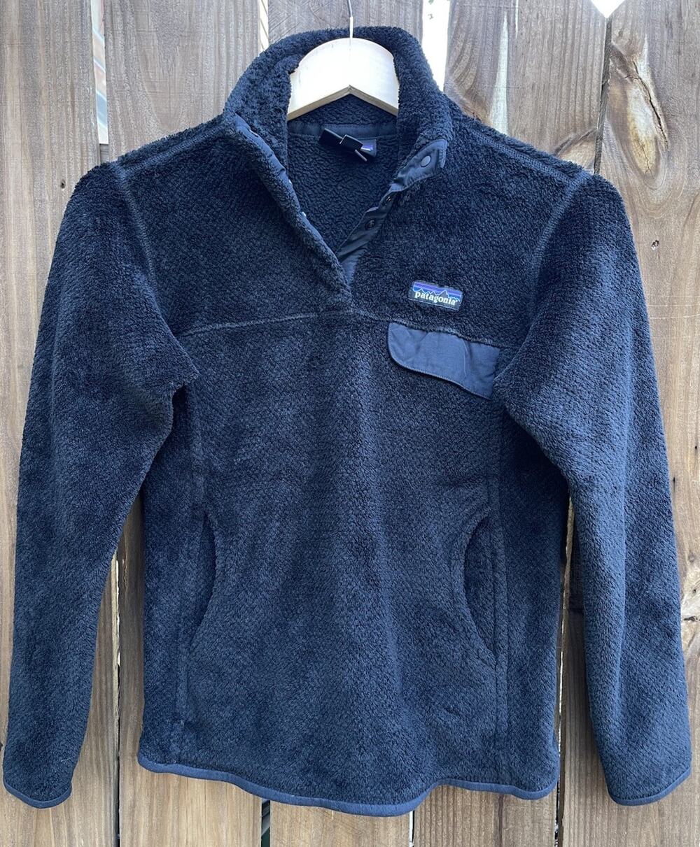 Patagonia Women's S Re-Tool Snap-T Pullover Fleece Jacket Black 18x24